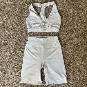 Whitney Simmons Mink Beige Bra/Bike Short Set